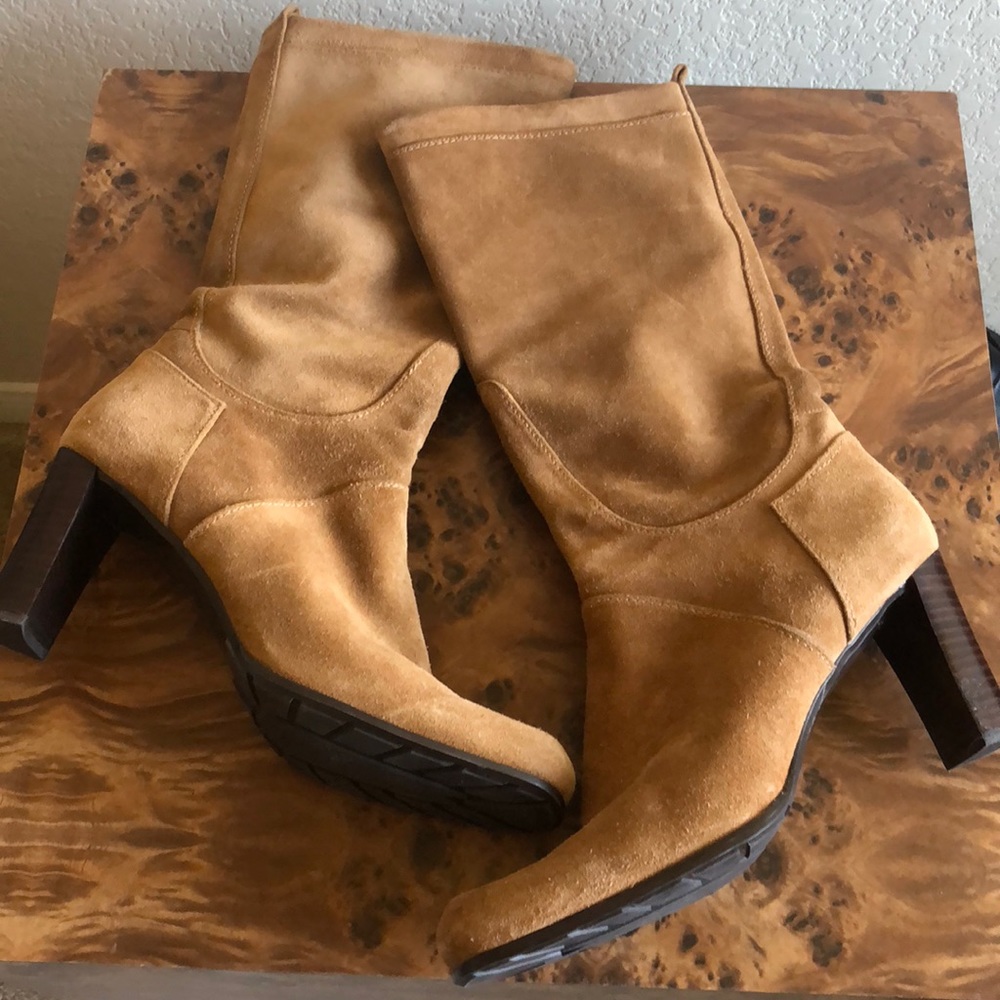 Brown suede boots